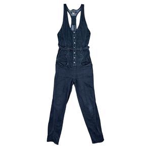 Vintage Y2K Diesel Black Denim Jumpsuit - Size XXS